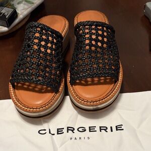 Robert Clergerie Black and Tan Platform Shoes